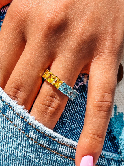 Каблучка Фіаніт (5А) Срібло 925° (родій) sr48be