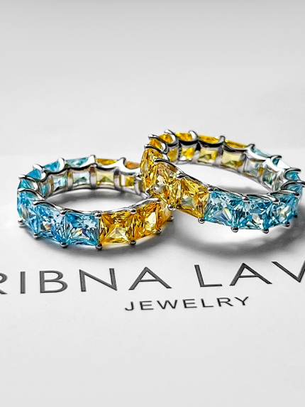 Каблучка Фіаніт (5А) Срібло 925° (родій) sr48be