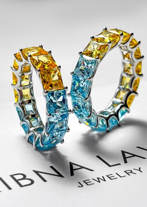 Каблучка Фіаніт (5А) Срібло 925° (родій) sr48be