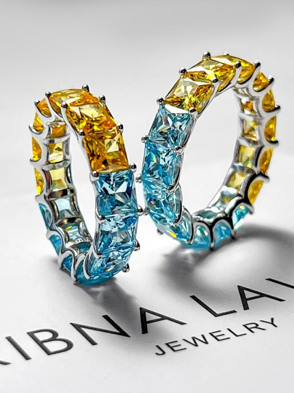 Каблучка Фіаніт (5А) Срібло 925° (родій) sr48be