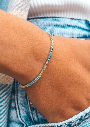 Браслет Фіаніт (5А) Срібло 925° (родій) SB43BE