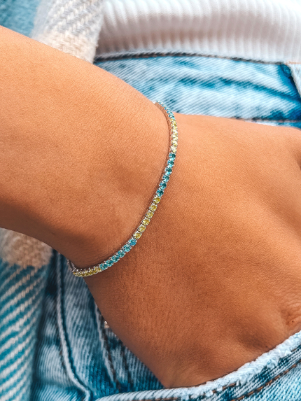 Fianite bracelet (AAAA) 925° silver (rhodium) SB43BE