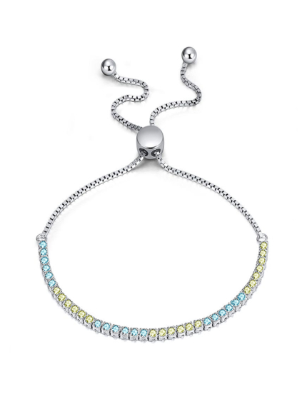 Fianite bracelet (AAAA) 925° silver (rhodium) SB43BE