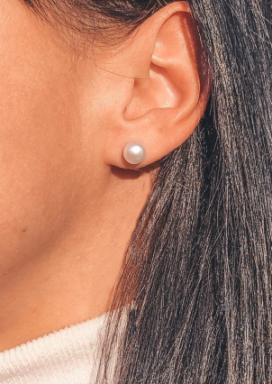 Сережки перлина Срібло 925° (родій) 050210