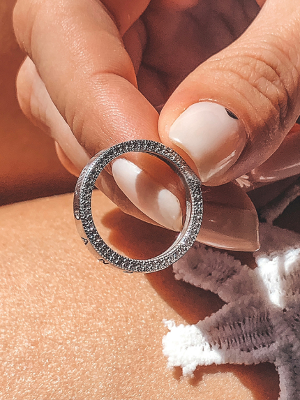 Каблучка фіаніт Срібло 925° (родій) 109610