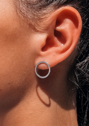 Сережки без вставок Срібло 925° (родій) 929038