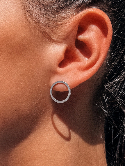 Сережки без вставок Срібло 925° (родій) 929038