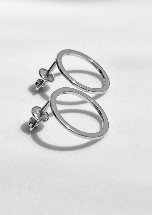 Сережки без вставок Срібло 925° (родій) 929038