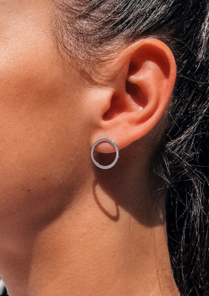 Сережки без вставок Срібло 925° (родій) 929038