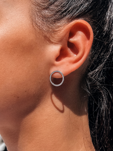 Сережки без вставок Срібло 925° (родій) 929038