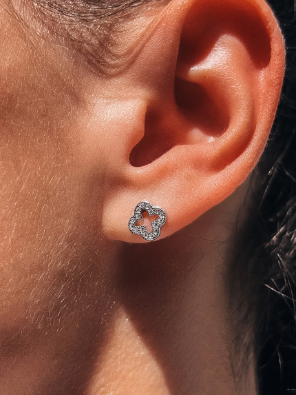 Szafirowe kolczyki Srebro 925° (rod) gwe648p