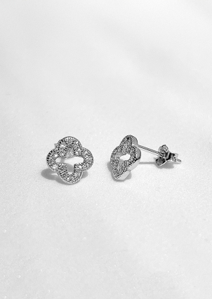 Сережки фіаніт Срібло 925° (родій) gwe648p