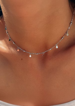 Кольє без вставок Срібло 925° (родій) gwn267p