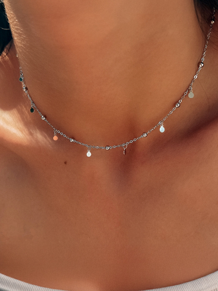 Кольє без вставок Срібло 925° (родій) gwn267p