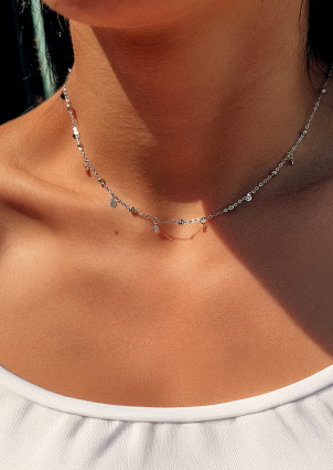 Кольє без вставок Срібло 925° (родій) gwn267p