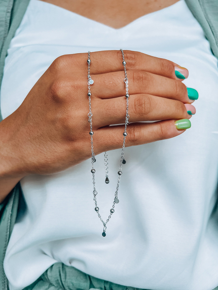 Кольє без вставок Срібло 925° (родій) gwn267p