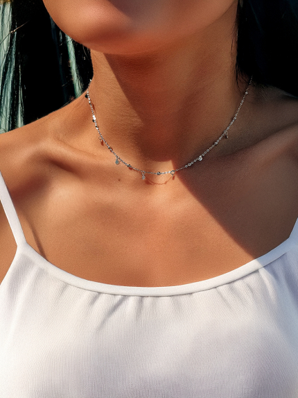 Кольє без вставок Срібло 925° (родій) gwn267p