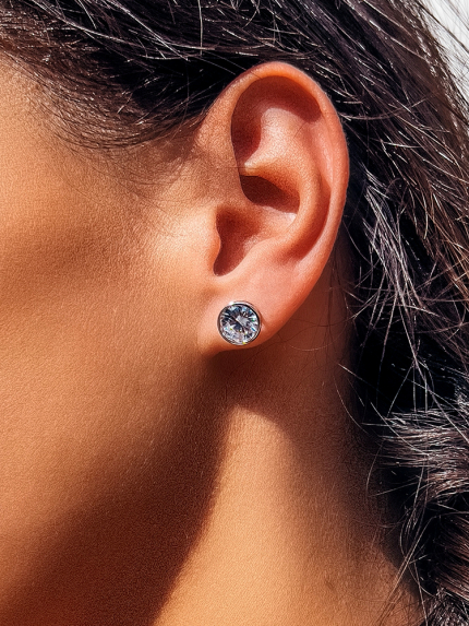 Kolczyki narzeczone (AAAA) Srebro 925° (rod) APE33P8