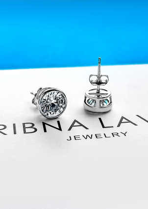 Сережки Фіаніт (5А) Срібло 925° (родій) APE33P8