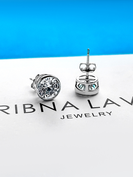 Kolczyki narzeczone (AAAA) Srebro 925° (rod) APE33P8