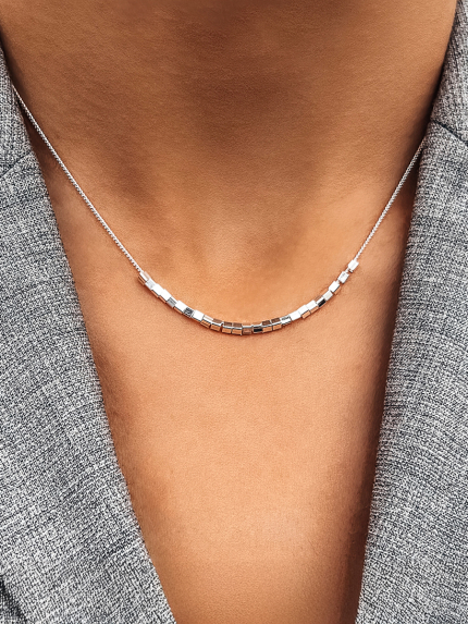 Кольє без вставок Срібло 925° (родій) 190119
