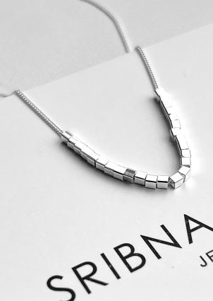 Кольє без вставок Срібло 925° (родій) 190119