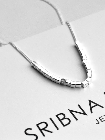 Кольє без вставок Срібло 925° (родій) 190119