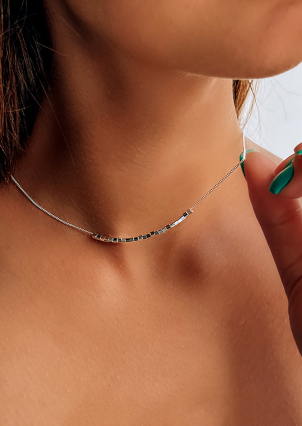 Кольє без вставок Срібло 925° (родій) 190119