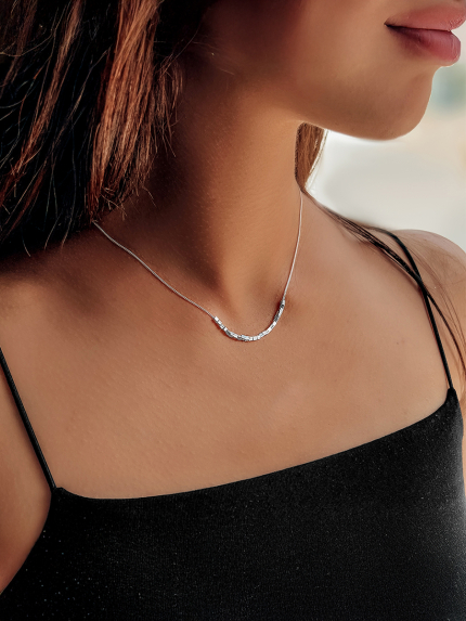 Кольє без вставок Срібло 925° (родій) 190119