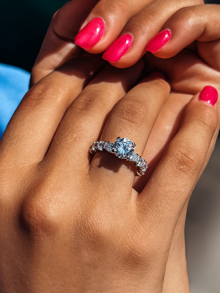 Pierścionek narzeczony (AAAAA) Srebro 925° (rod) 120271