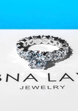 Каблучка Фіаніт (5А) Срібло 925° (родій) 120271