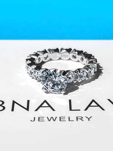 Pierścionek narzeczony (AAAAA) Srebro 925° (rod) 120271