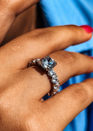 Каблучка Фіаніт (5А) Срібло 925° (родій) 120271