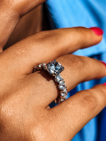 Pierścionek narzeczony (AAAAA) Srebro 925° (rod) 120271