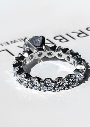 Каблучка Фіаніт (5А) Срібло 925° (родій) 120271