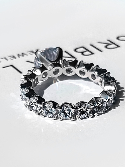 Pierścionek narzeczony (AAAAA) Srebro 925° (rod) 120271