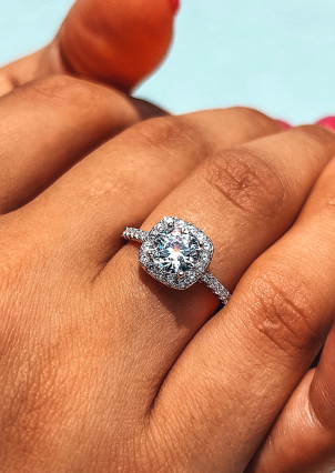 Каблучка Фіаніт (5А) Срібло 925° (родій) 120004