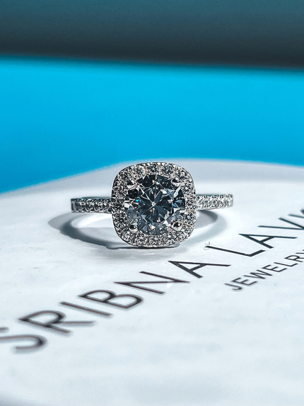 Каблучка Фіаніт (5А) Срібло 925° (родій) 120004