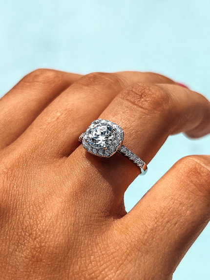 Каблучка Фіаніт (5А) Срібло 925° (родій) 120004