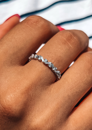 Каблучка Фіаніт (5А) Срібло 925° (родій) 120224