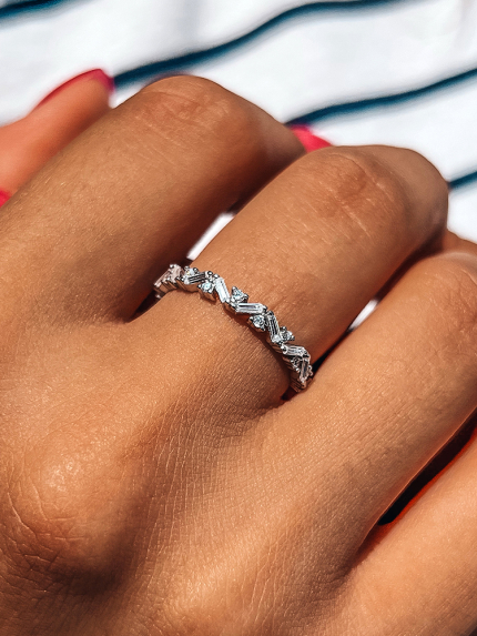 Pierścionek narzeczony (AAAAA) Srebro 925° (rod) 120224