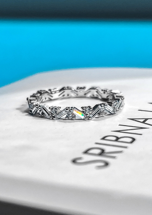 Каблучка Фіаніт (5А) Срібло 925° (родій) 120224