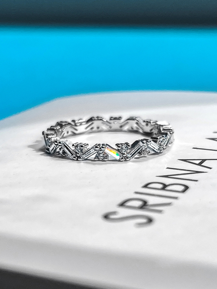 Pierścionek narzeczony (AAAAA) Srebro 925° (rod) 120224