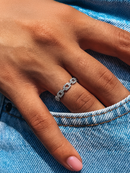 Pierścionek narzeczony (AAAAA) Srebro 925° (rod) 120226