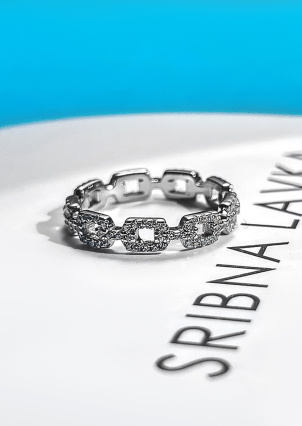 Каблучка Фіаніт (5А) Срібло 925° (родій) 120226