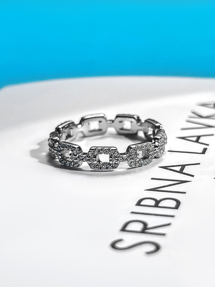 Pierścionek narzeczony (AAAAA) Srebro 925° (rod) 120226