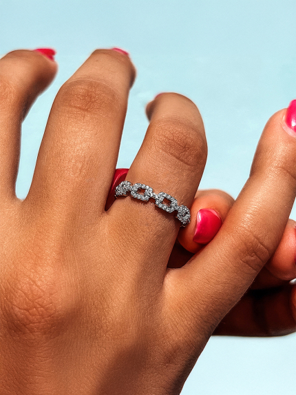 Pierścionek narzeczony (AAAAA) Srebro 925° (rod) 120226