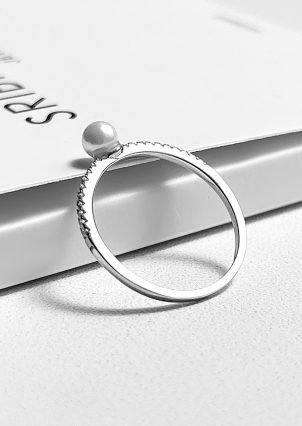 Каблучка перлина Срібло 925° (родій) 120215