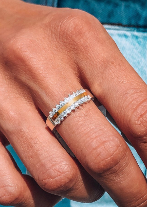 Каблучка фіаніт Срібло 925° золото 375° 0207.10