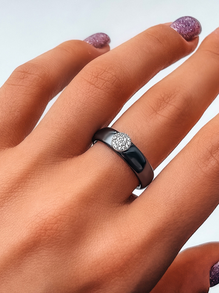 Pierścionek Ceramika cyrkonia srebrna 925°/ ceramika jubilerska 1629ch056